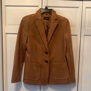 Tahari Light brown suede blazer.  Faux leather. Size 4